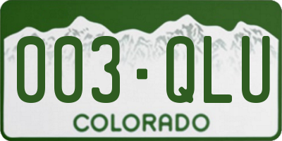 CO license plate 003QLU