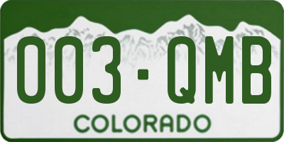 CO license plate 003QMB