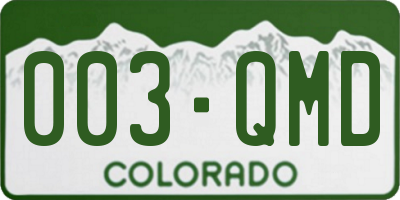 CO license plate 003QMD