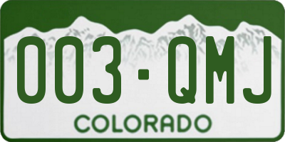 CO license plate 003QMJ