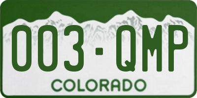 CO license plate 003QMP