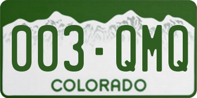 CO license plate 003QMQ