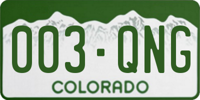 CO license plate 003QNG