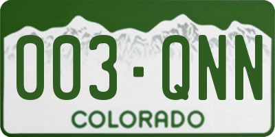 CO license plate 003QNN