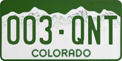 CO license plate 003QNT