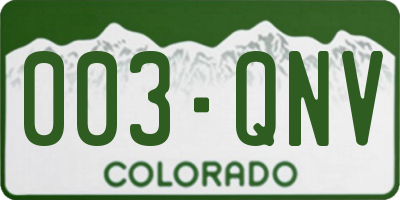 CO license plate 003QNV