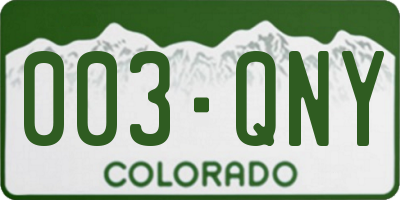 CO license plate 003QNY