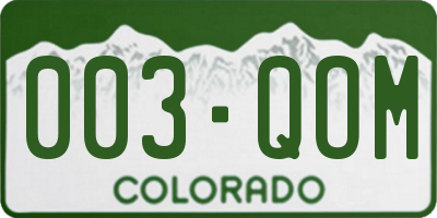 CO license plate 003QOM