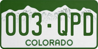 CO license plate 003QPD