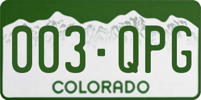 CO license plate 003QPG