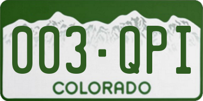 CO license plate 003QPI