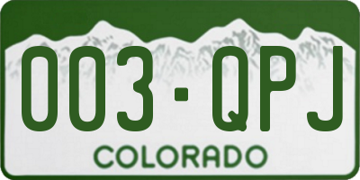 CO license plate 003QPJ