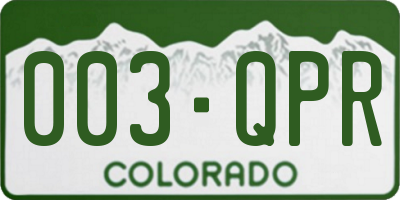 CO license plate 003QPR