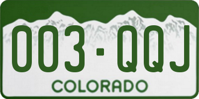CO license plate 003QQJ