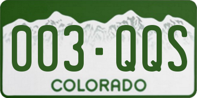 CO license plate 003QQS