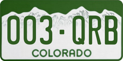 CO license plate 003QRB