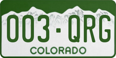 CO license plate 003QRG