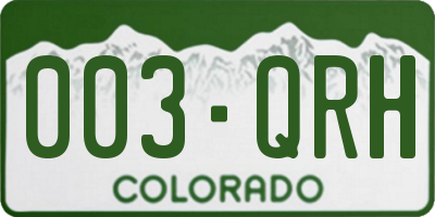 CO license plate 003QRH