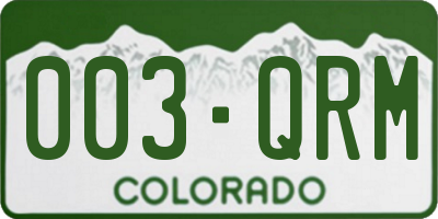 CO license plate 003QRM