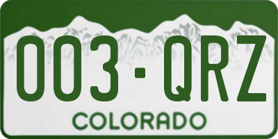 CO license plate 003QRZ