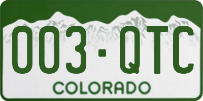 CO license plate 003QTC