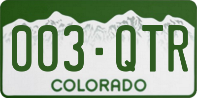 CO license plate 003QTR