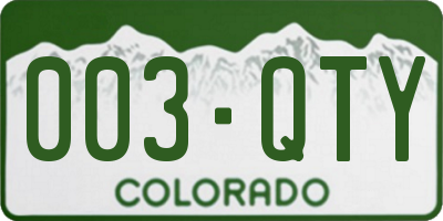 CO license plate 003QTY