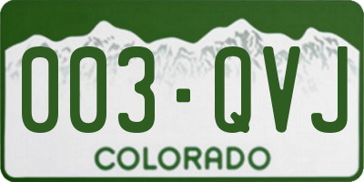 CO license plate 003QVJ