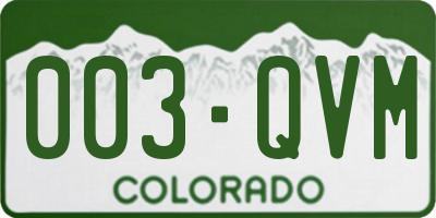 CO license plate 003QVM