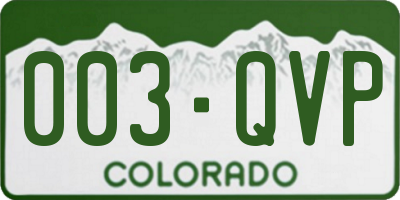 CO license plate 003QVP
