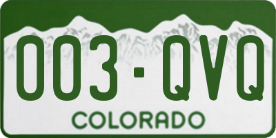 CO license plate 003QVQ