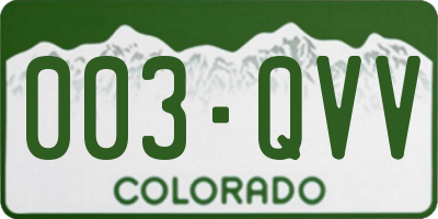 CO license plate 003QVV
