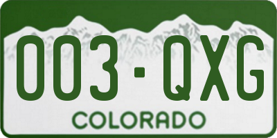 CO license plate 003QXG