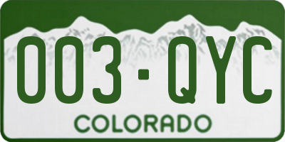 CO license plate 003QYC