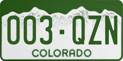 CO license plate 003QZN