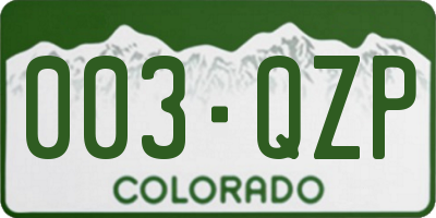 CO license plate 003QZP