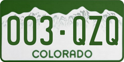 CO license plate 003QZQ