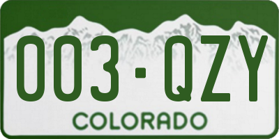 CO license plate 003QZY