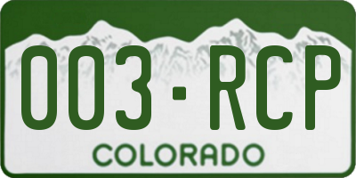CO license plate 003RCP