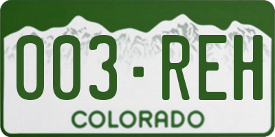 CO license plate 003REH