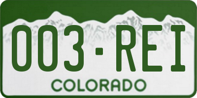 CO license plate 003REI