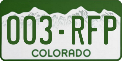 CO license plate 003RFP