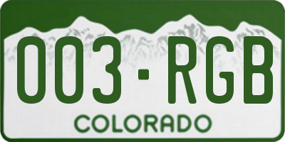 CO license plate 003RGB