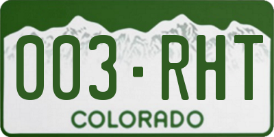 CO license plate 003RHT