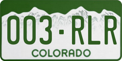 CO license plate 003RLR