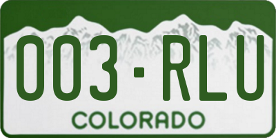 CO license plate 003RLU