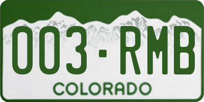 CO license plate 003RMB