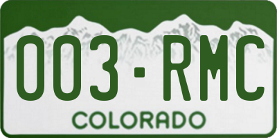 CO license plate 003RMC