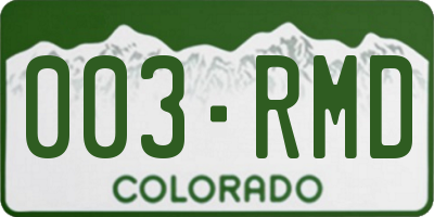 CO license plate 003RMD