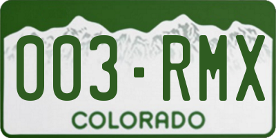 CO license plate 003RMX